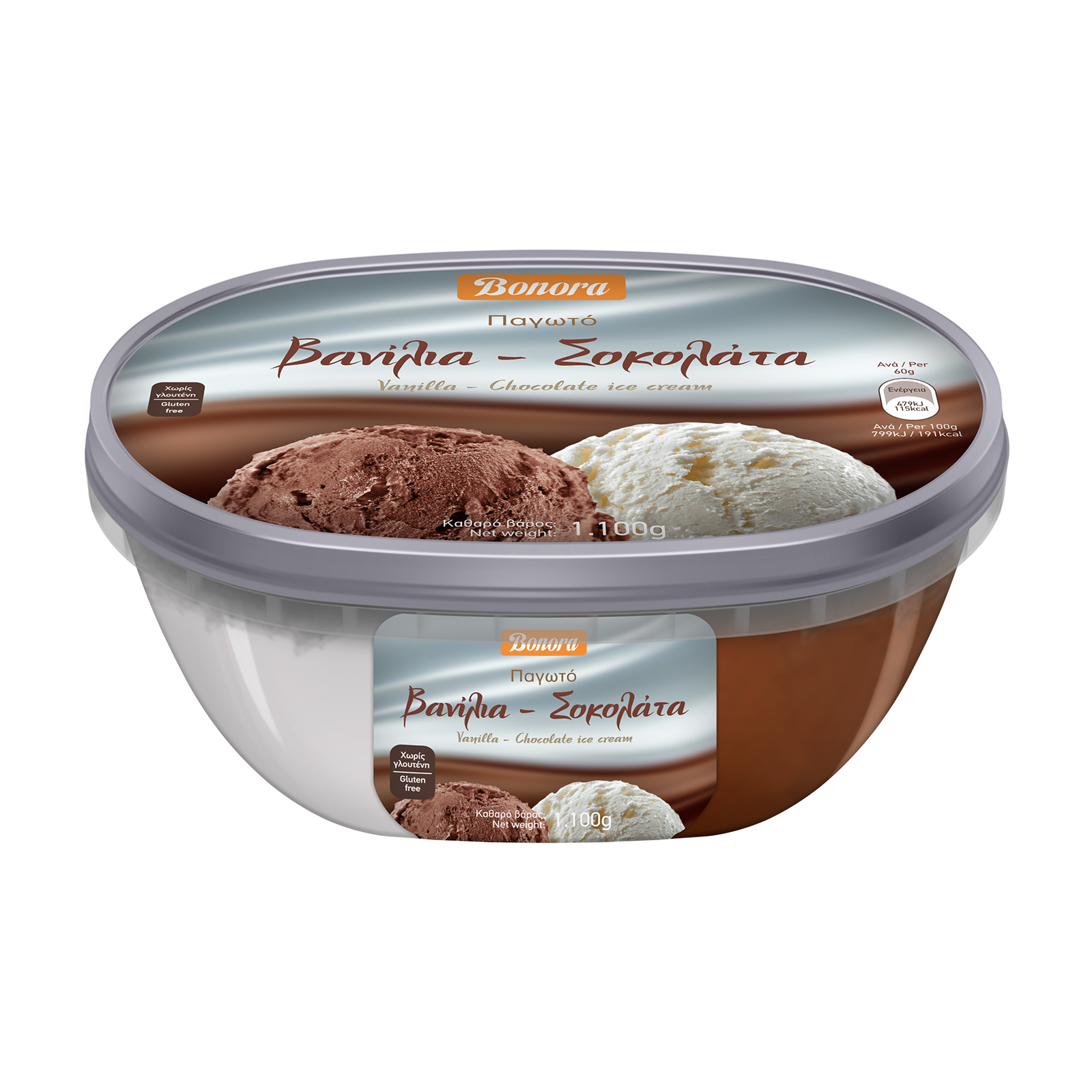 Bonora Παγωτό Βανίλια - Σοκολάτα 1kg