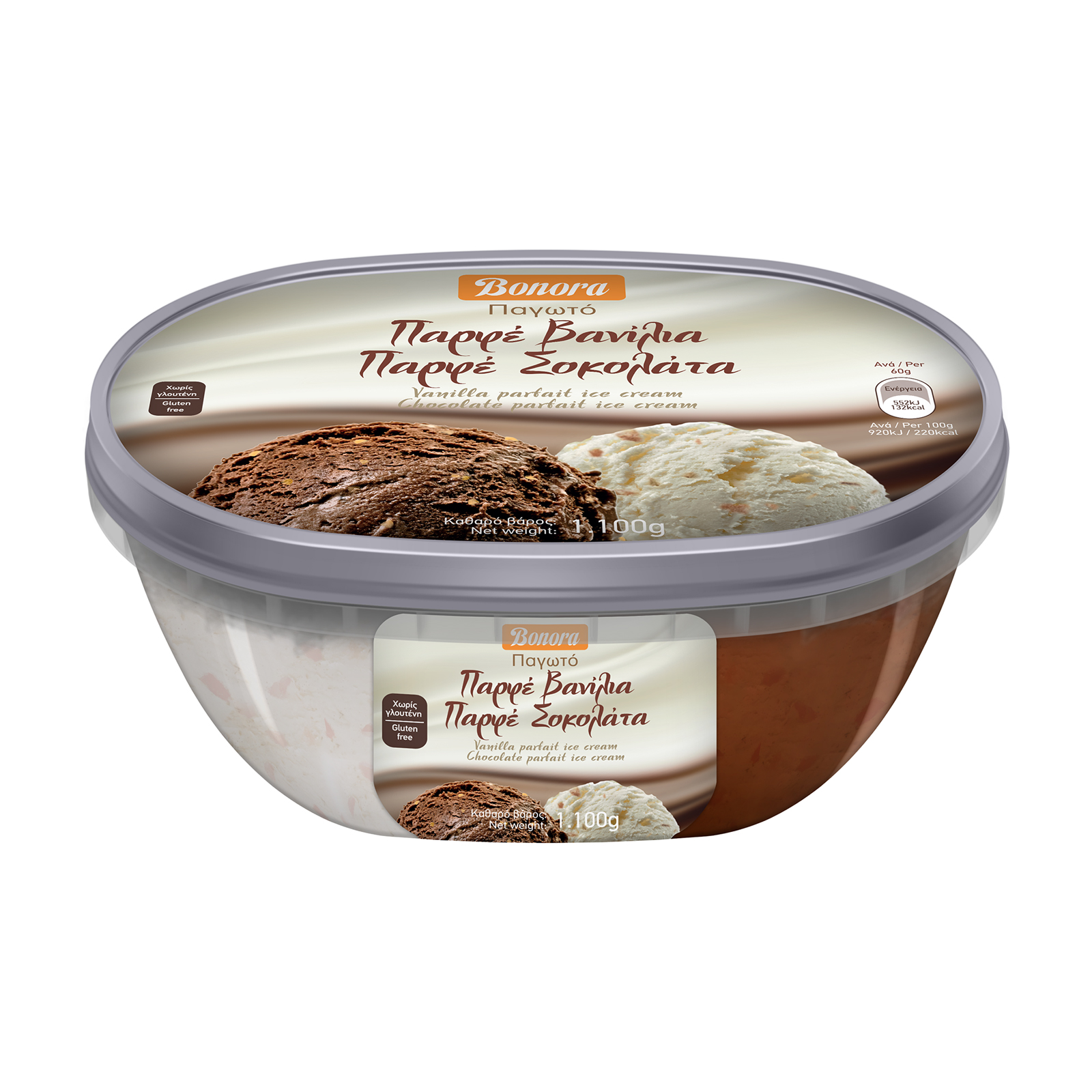 Bonora Παγωτό Παρφέ Βανίλια - Σοκολάτα 1kg