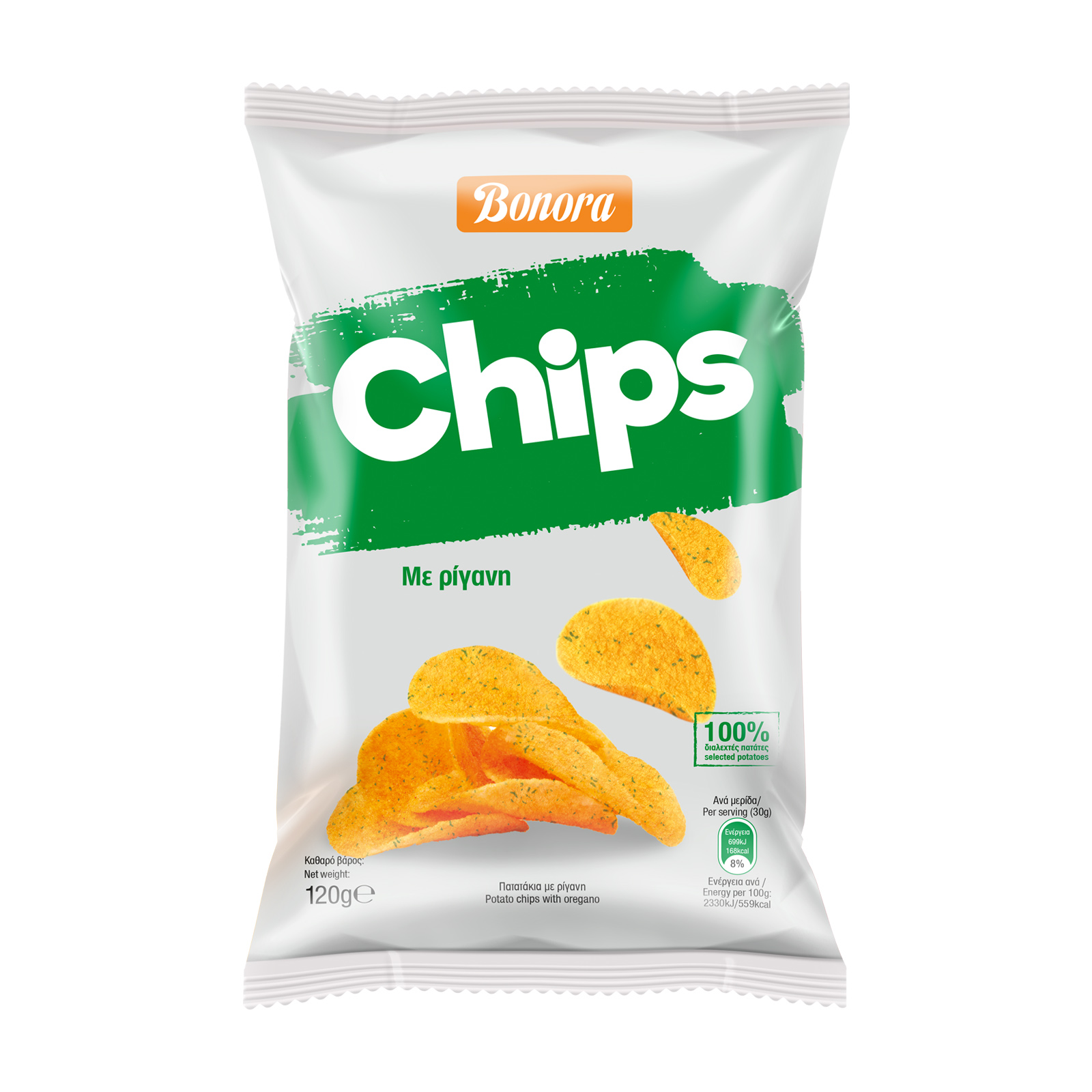 Bonora Πατατάκια με ρίγανη 120g Bonora Πατατάκια με ρίγανη 120g