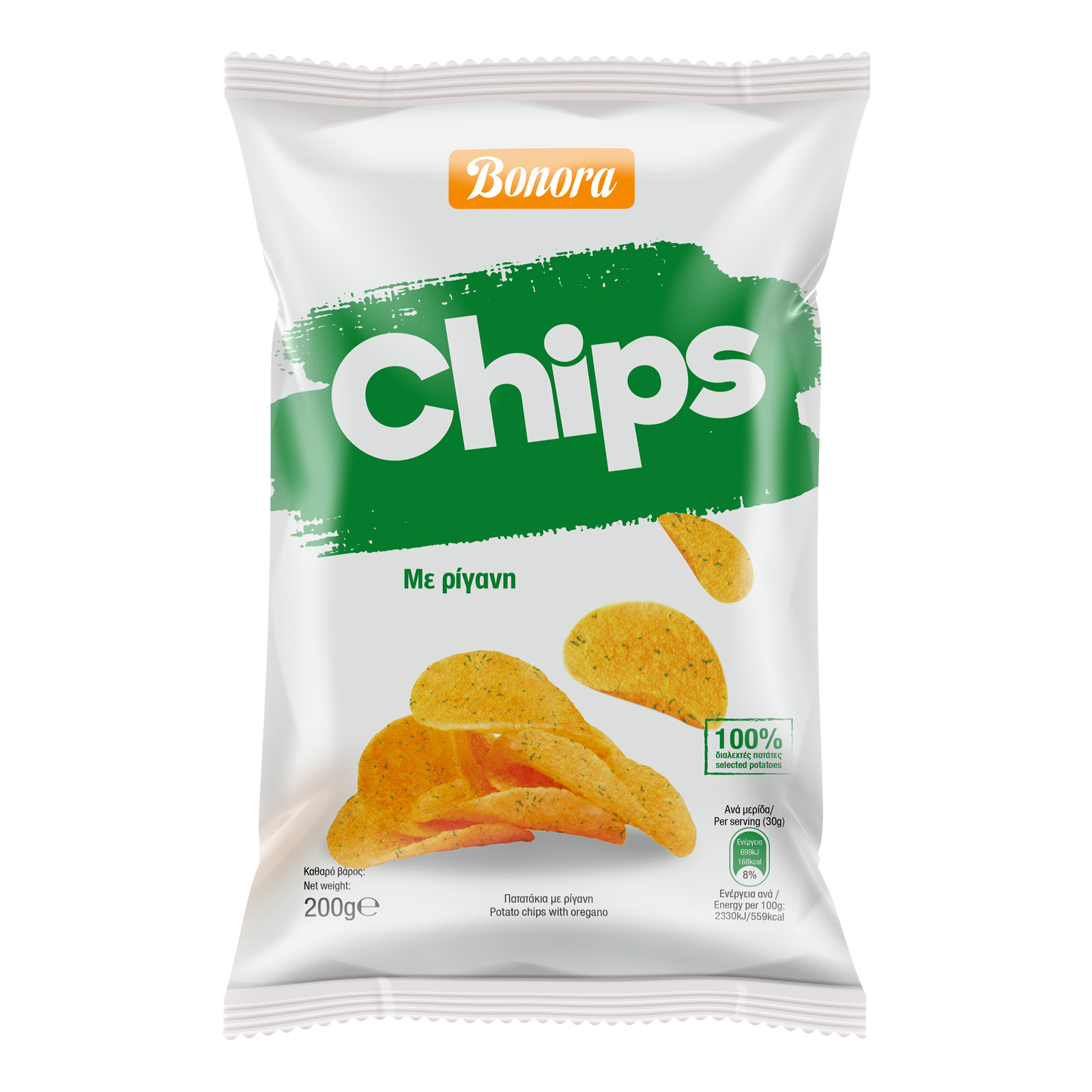 Bonora Πατατάκια με ρίγανη 200g Bonora Πατατάκια με ρίγανη 200g