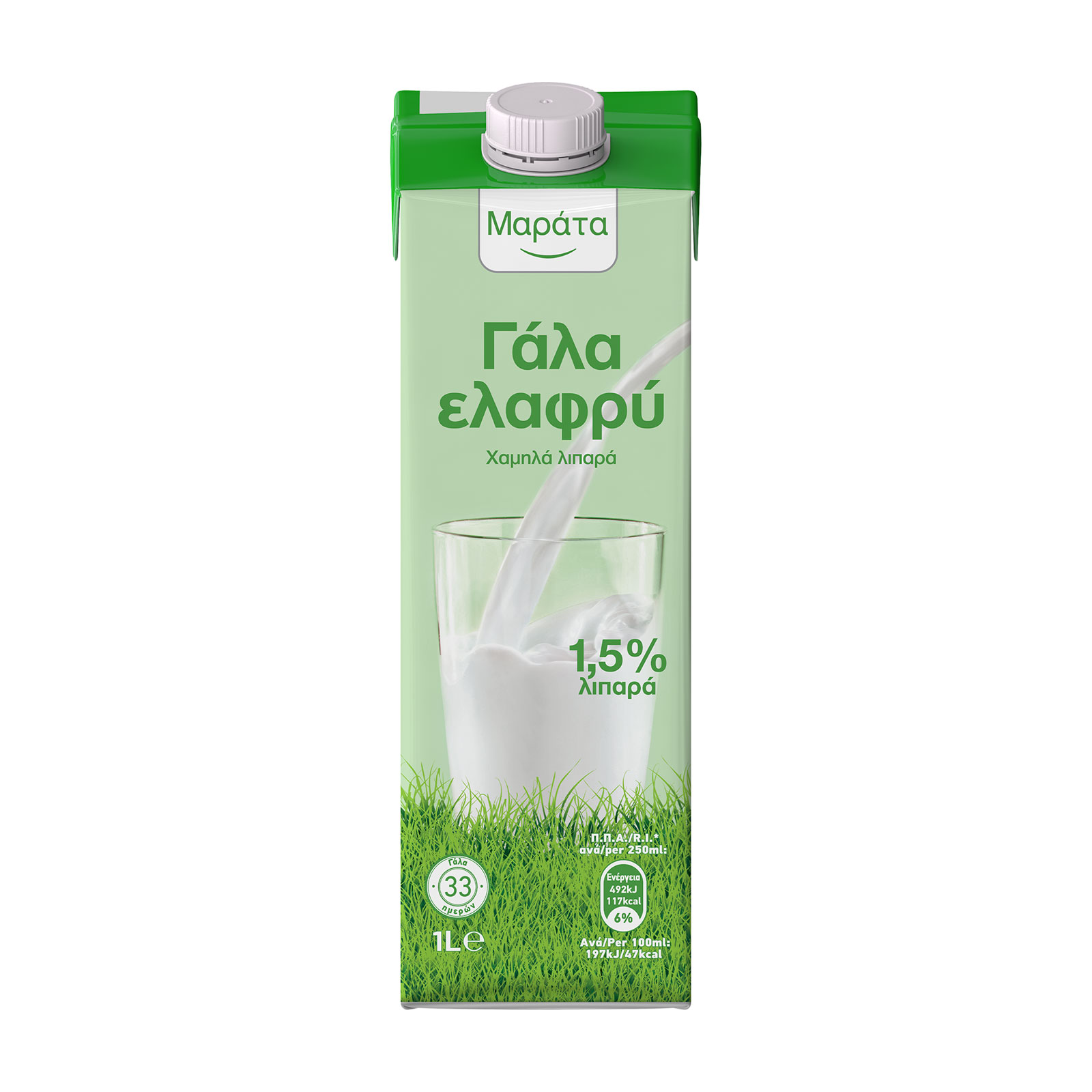 Μαράτα Γάλα Υψηλής Παστερίωσης ελαφρύ 1L