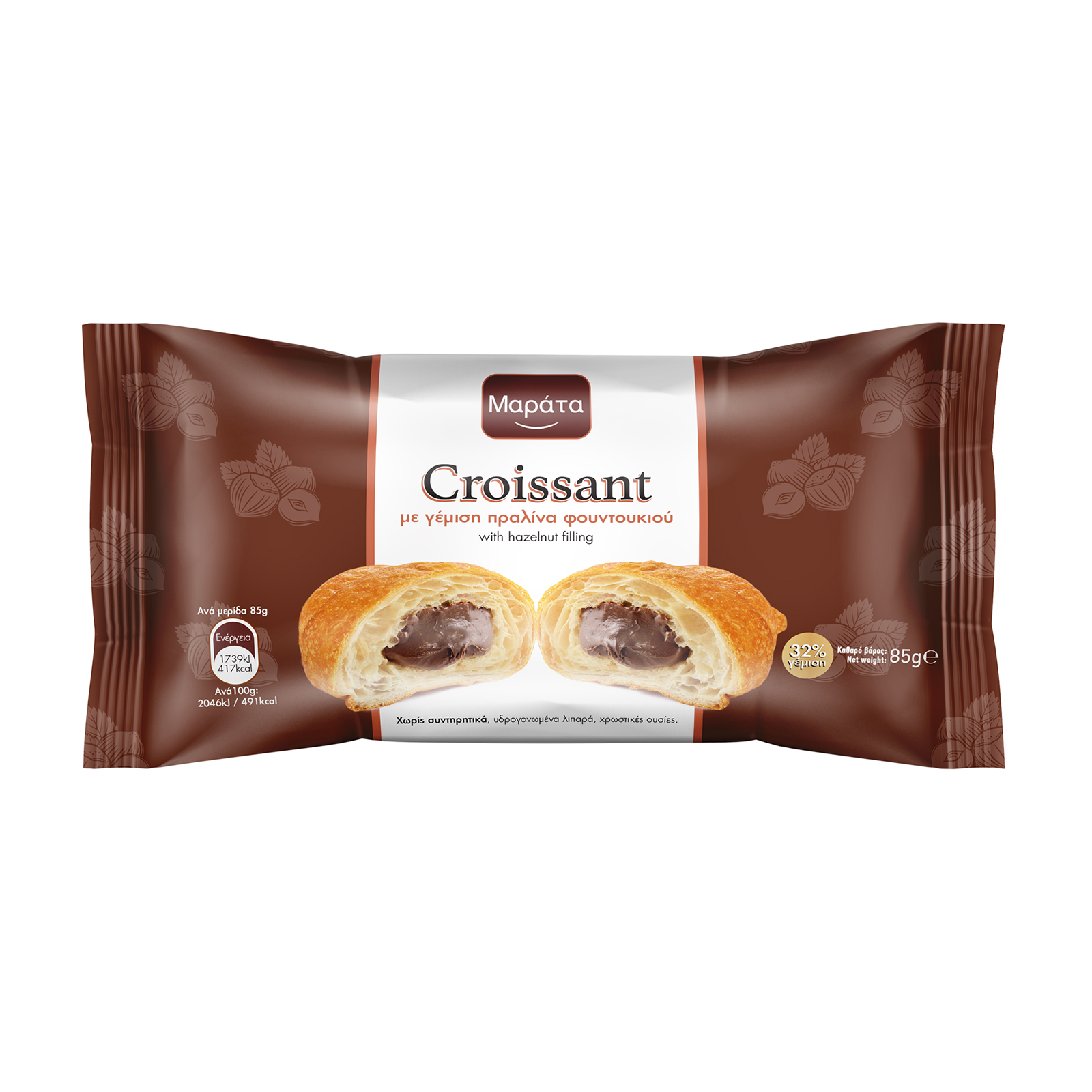 Μαράτα Κρουασάν Πραλίνα Φουντουκιού 85g Μαράτα Κρουασάν Πραλίνα Φουντουκιού 85g