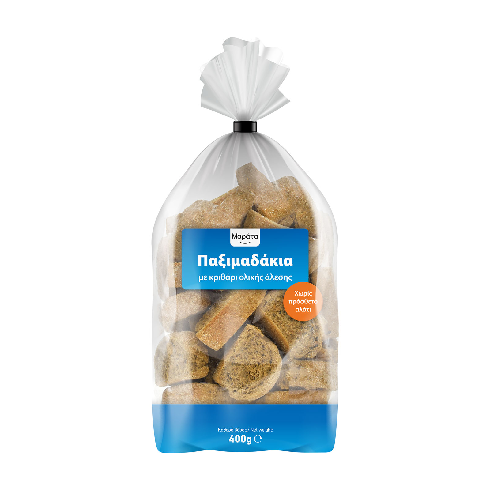 Μαράτα Παξιμαδάκια με κριθάρι ολικής άλεσης χωρίς πρόσθετο αλάτι 400g Μαράτα Παξιμαδάκια με κριθάρι ολικής άλεσης χωρίς πρόσθετο αλάτι 400g
