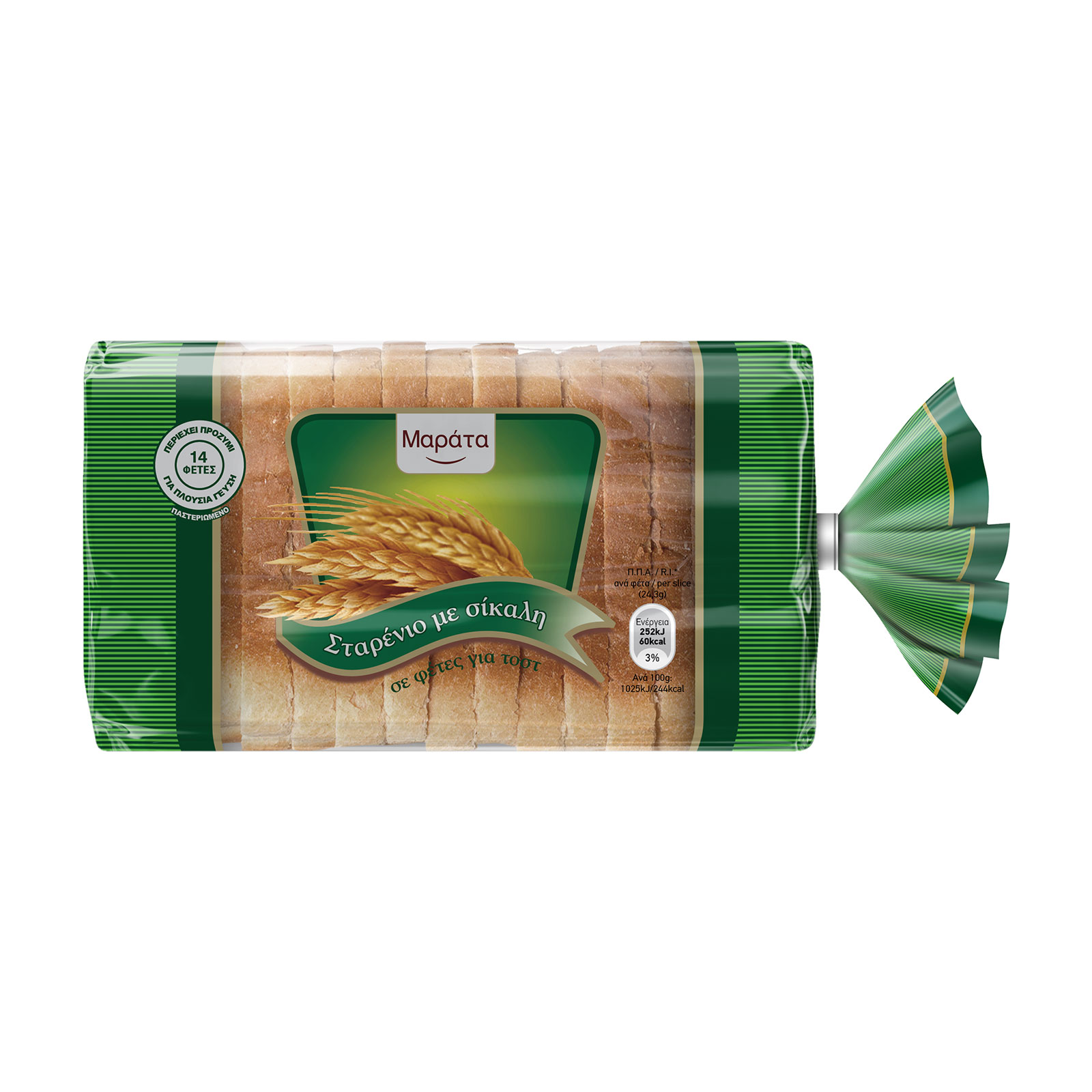 Μαράτα Ψωμί για τοστ με σίκαλη 340g