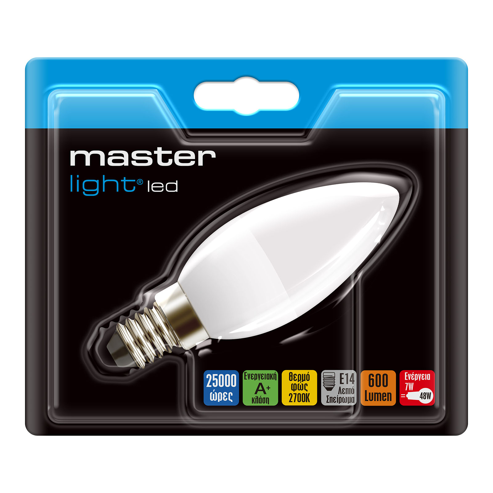 Master Light Λαμπτήρας Led Κερί 7W E14 Master Light Λαμπτήρας Led Κερί 7W E14
