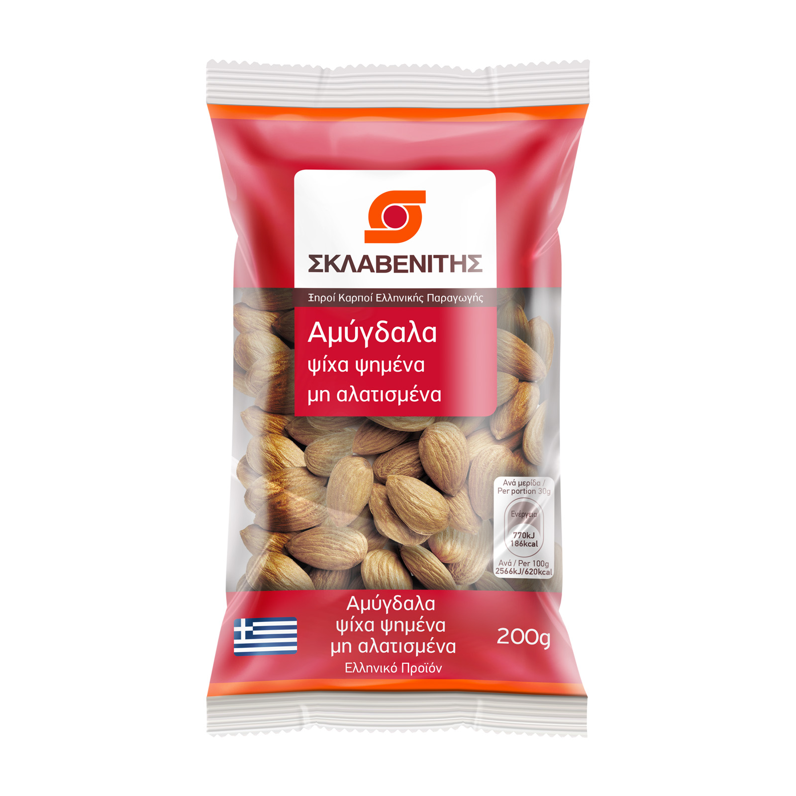 Σκλαβενίτης Αμύγδαλα ψίχα ψημένα μη αλατισμένα ΕΛ 200g