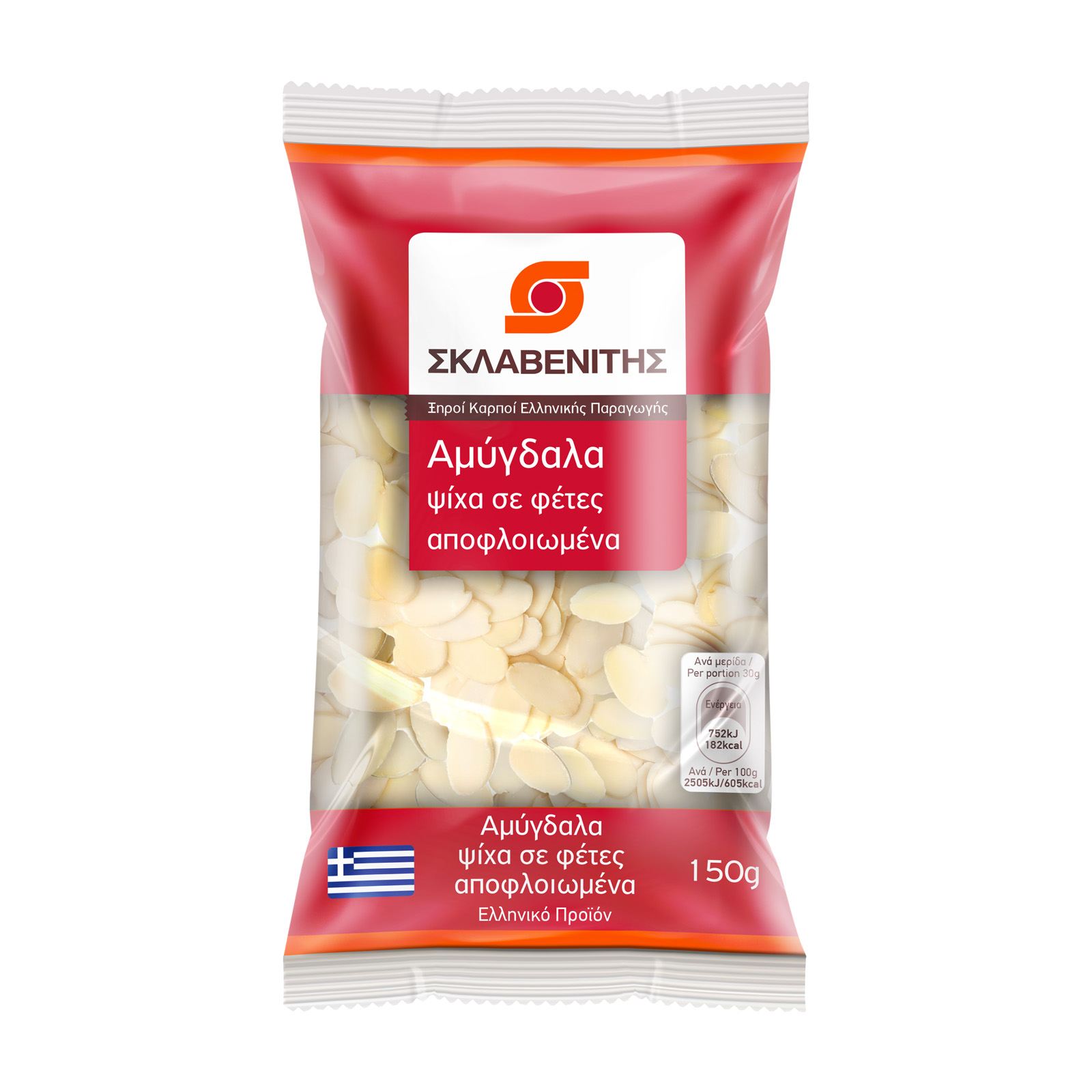 Σκλαβενίτης Αμύγδαλα ψίχα σε φέτες αποφλοιωμένα ΕΛ 150g