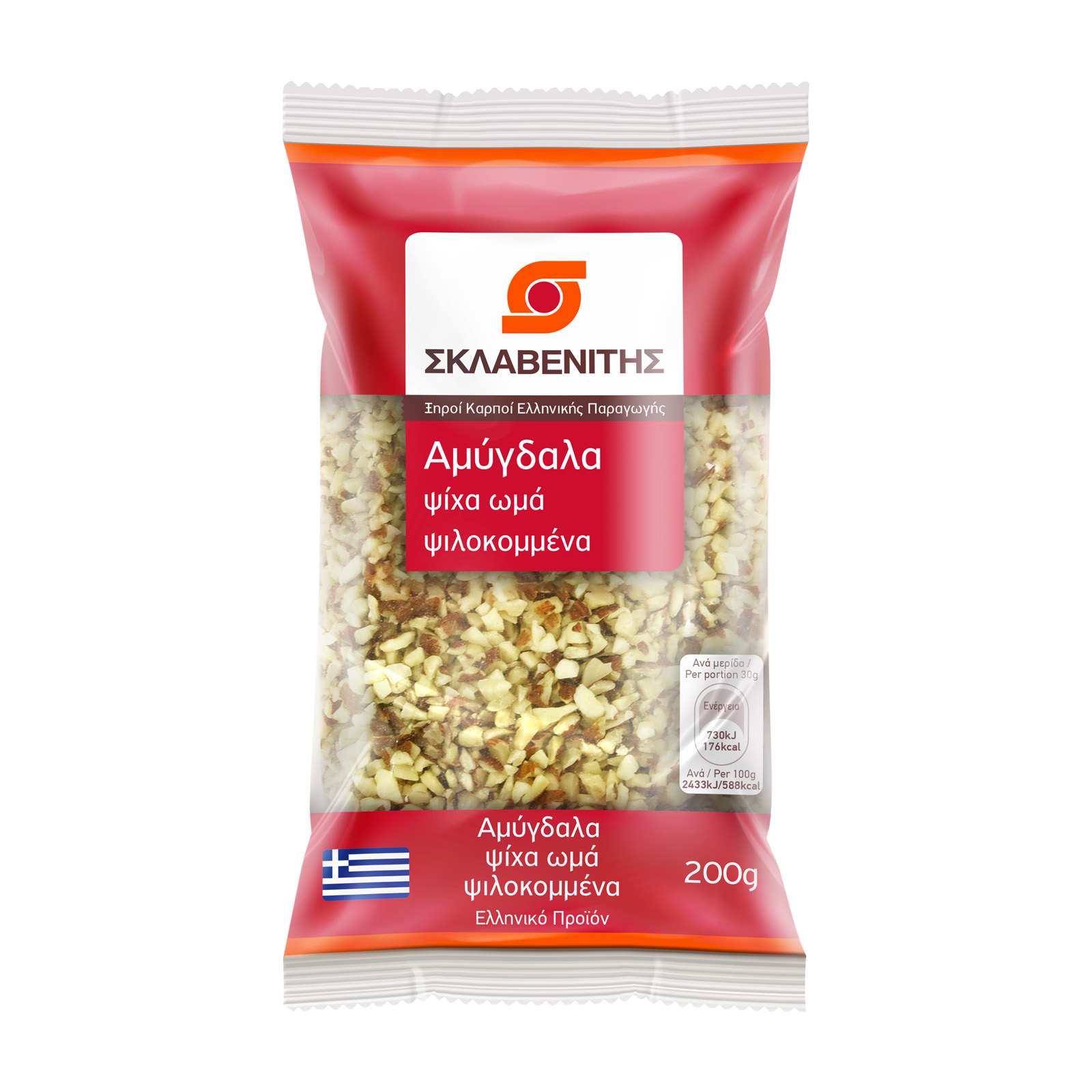 Σκλαβενίτης Αμύγδαλα ψίχα ωμά ψιλοκομμένα ΕΛ 200g