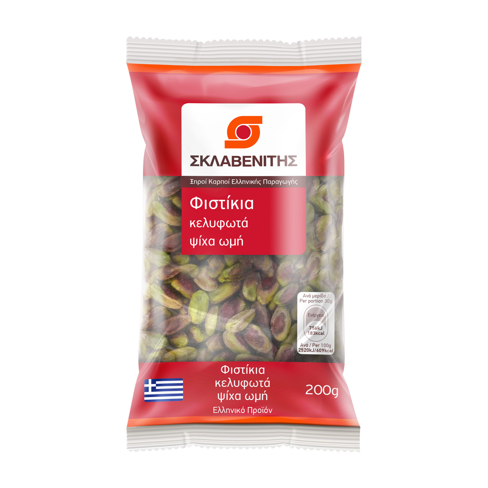Σκλαβενίτης Φιστίκια κελυφωτά ψίχα ωμή ΕΛ 200g
