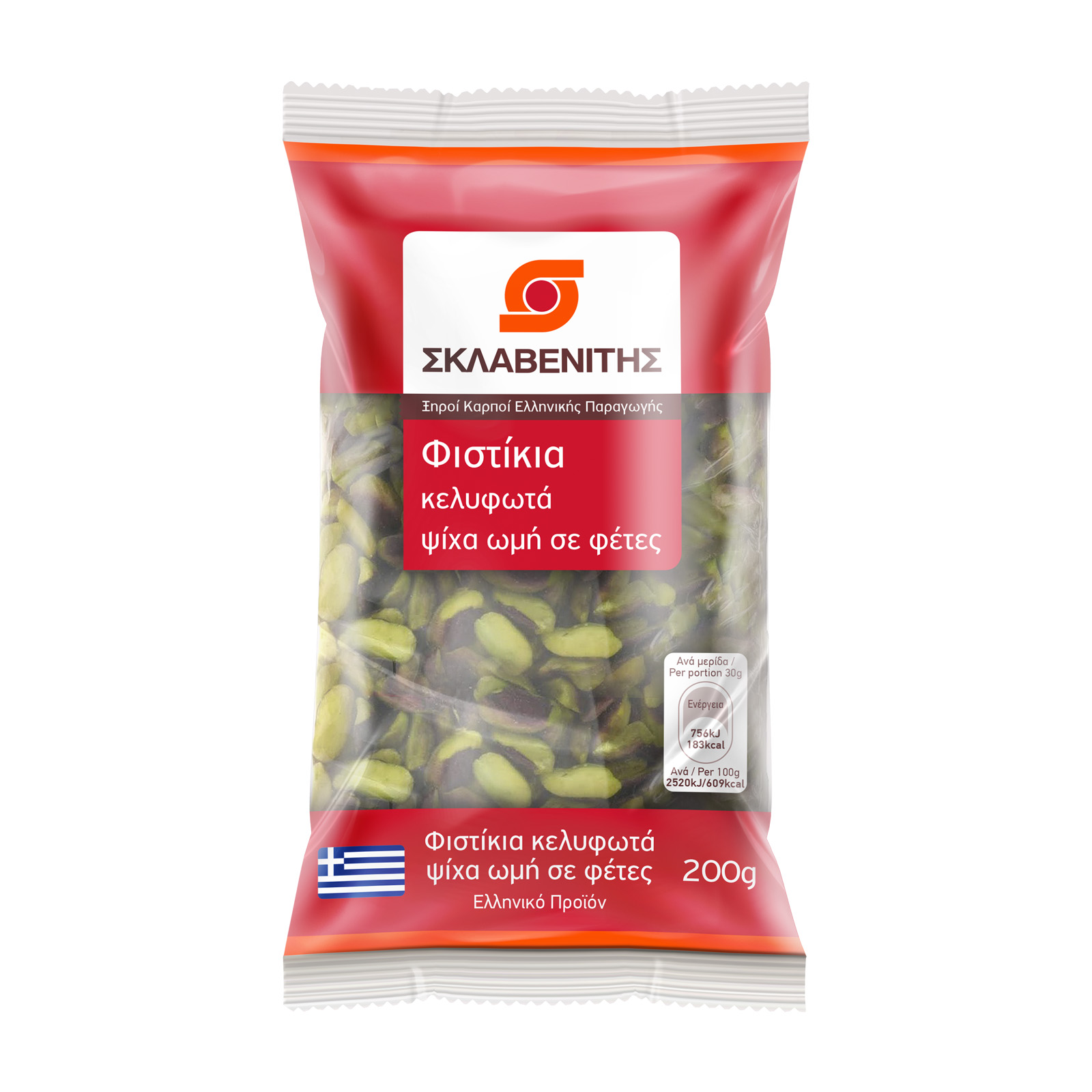 Σκλαβενίτης Φιστίκια κελυφωτά ψίχα ωμή σε φέτες ΕΛ 200g