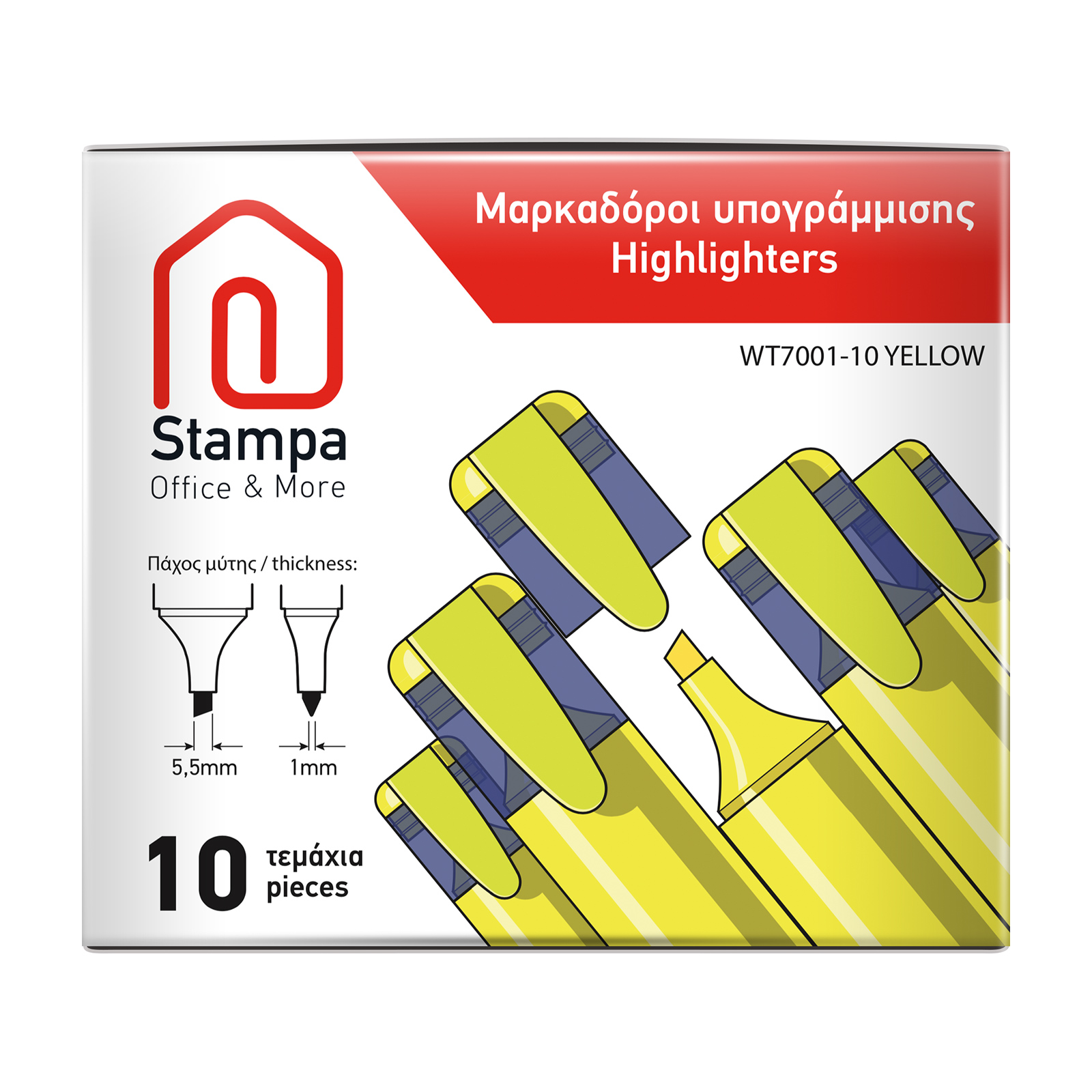 Stampa Μαρκαδόροι υπογράμμισης WT7001 10τεμ