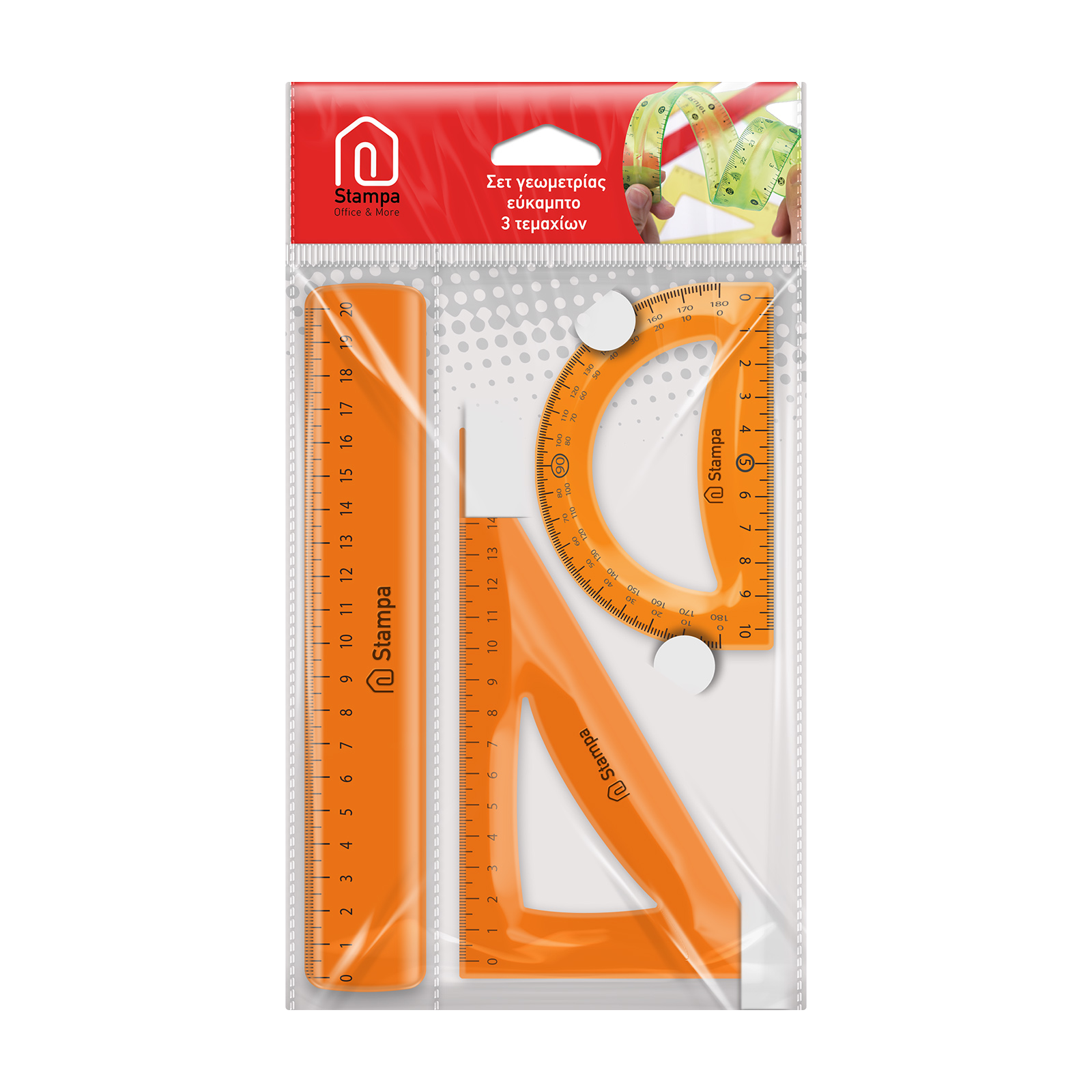 Stampa Σετ γεωμετρίας εύκαμπτο 3τεμ
