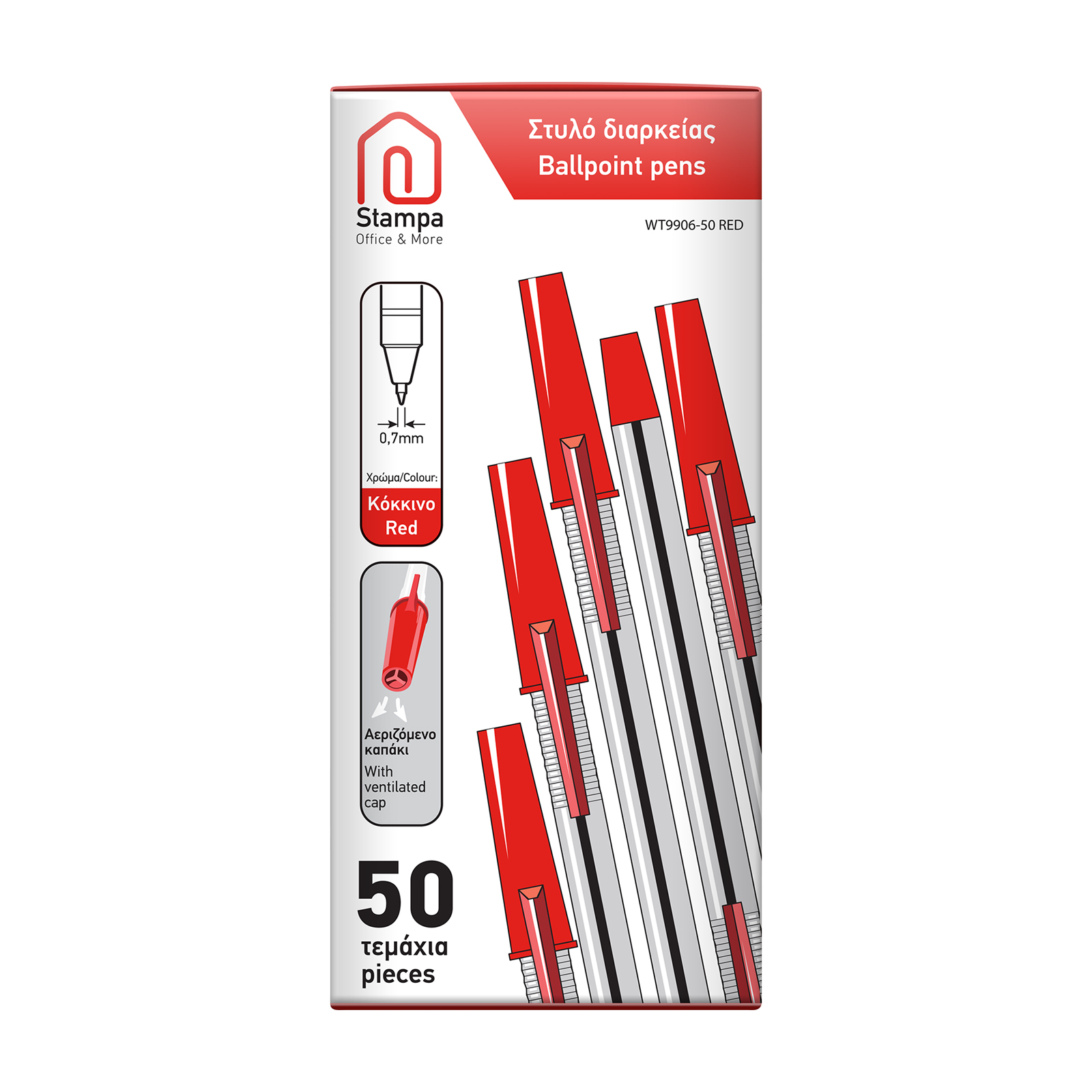 Stampa Στυλό διαρκείας κόκκινο WT9906