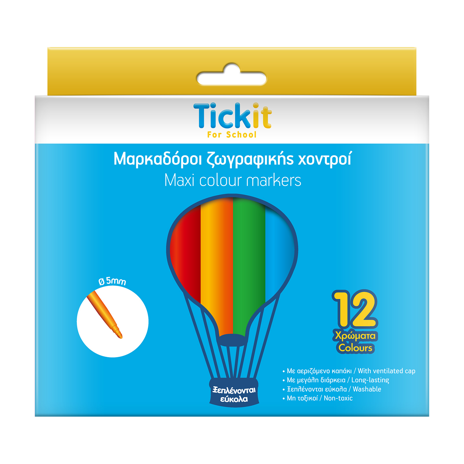 Tickit Μαρκαδόροι ζωγραφικής χοντροί 12τεμ Tickit Μαρκαδόροι ζωγραφικής χοντροί 12τεμ